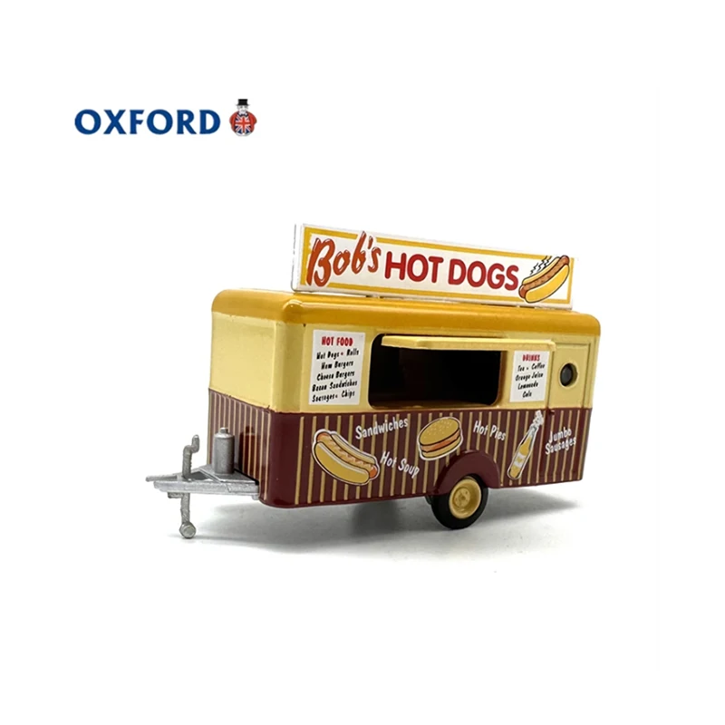 OXFORD Diecast 1:76 Scale Hot Dog Mobile Trailer Alloy Car Model Finished Product Simulation Toy Collection Static Model Display