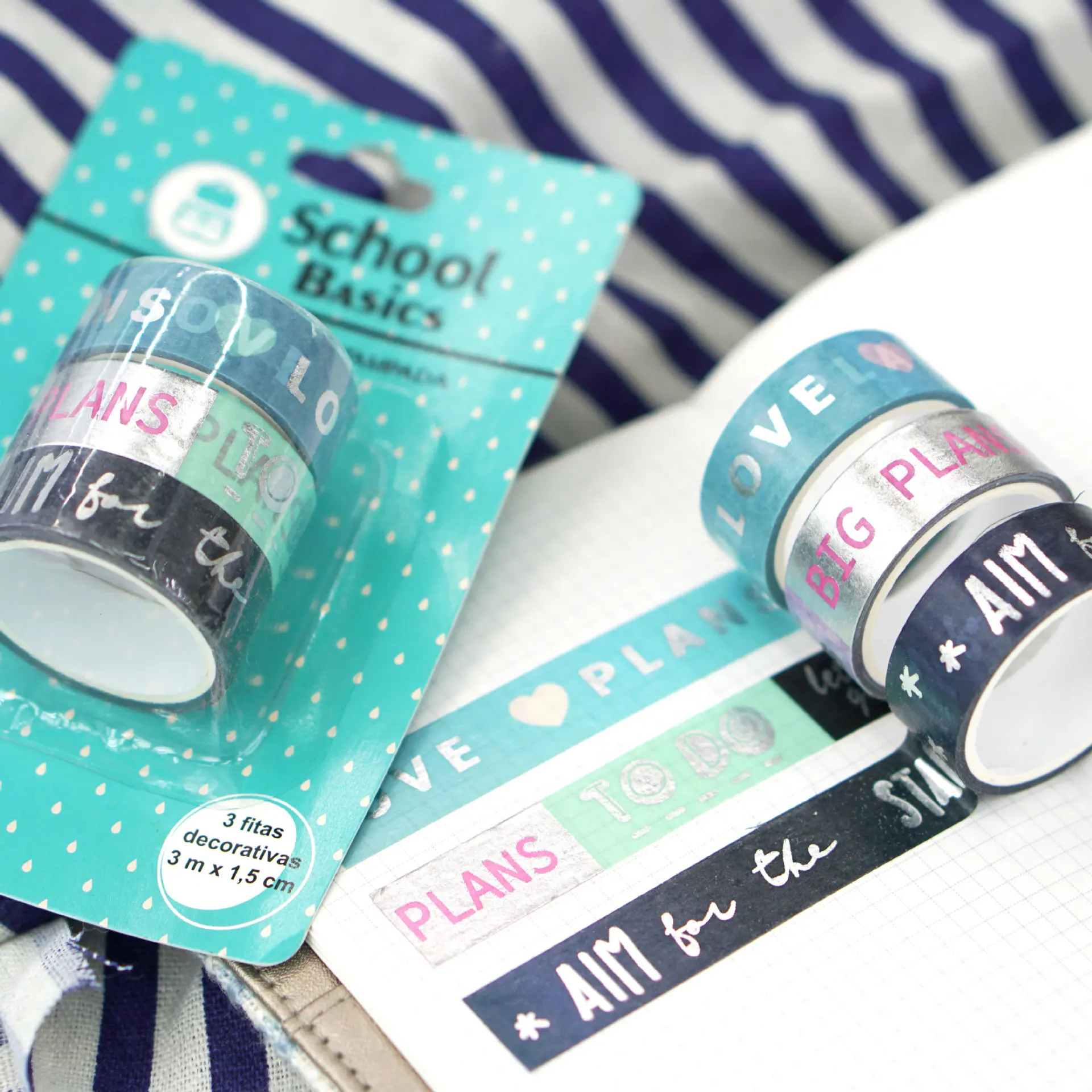 3pcs and Paper Tape Bronzing Letters, Geometric Figures, Hand Ledger Decoration Stickers DIY Set