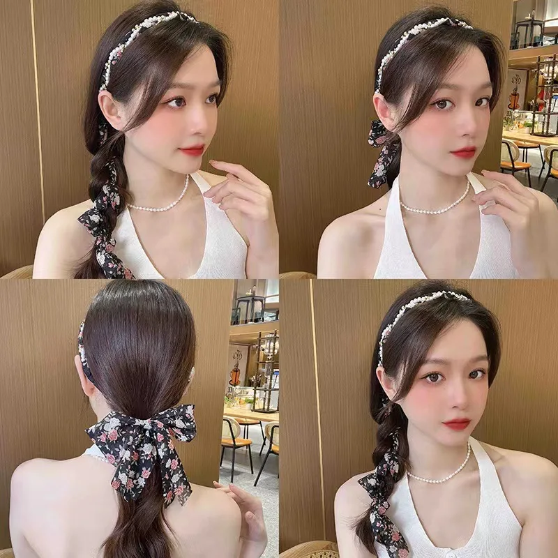 Headbands  headbands with flowing ribbons all-in-one hair accessories for women's daily wear hair ornaments braided hair ribbons