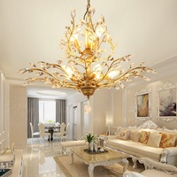 Vintage Industrial Style Candle Crystal Ceiling Chandeliers For Living Room Dining Room Loft Foyer Home Pendant Hanging Lighting