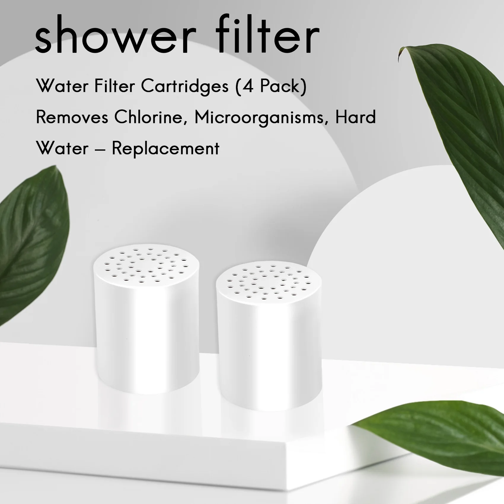 Cartuchos de filtro de água de chuveiro universais de 15 estágios (pacote com 4) removem cloro, microorganismos e água dura - substituição