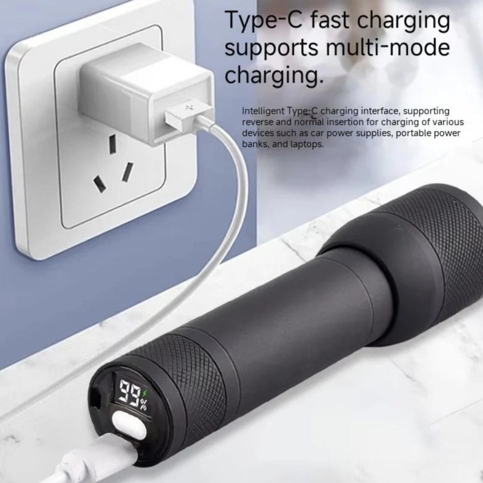 

Суперяркий светодиодный фонарь из алюминиевого сплава, перезаряжаемый фонарь, уличный прожектор, портативный светильник для кемпинга с телескопическим зумом