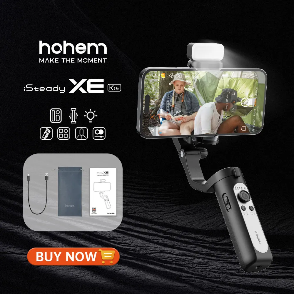 

Hohem iSteady XE 3-Axis Handheld Gimbal Stabilizer for Smartphone with Fill Light for iPhone Android Face Tracking Tiktok Vlog