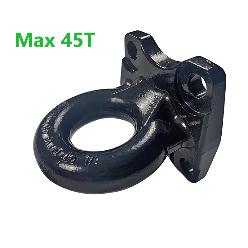 Heavy-Duty Forged 4 Bolt Mount Drawbar, 100,000lb MGTW Pintle Hitch Lunette Ring for Truck & Trailer Towing