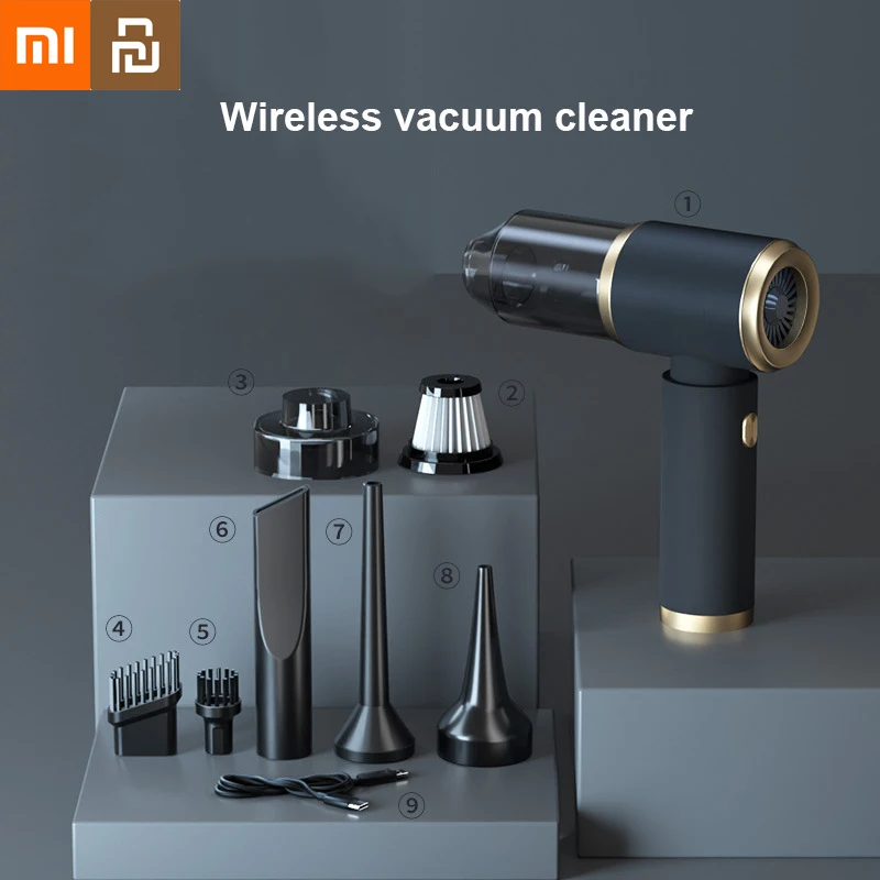 Xiaomi Youpin Car Vacuum Cleaner Strong Suction Mini Portable Wireless Powerful Cleaning Machine For Car Home Cleaning Machine