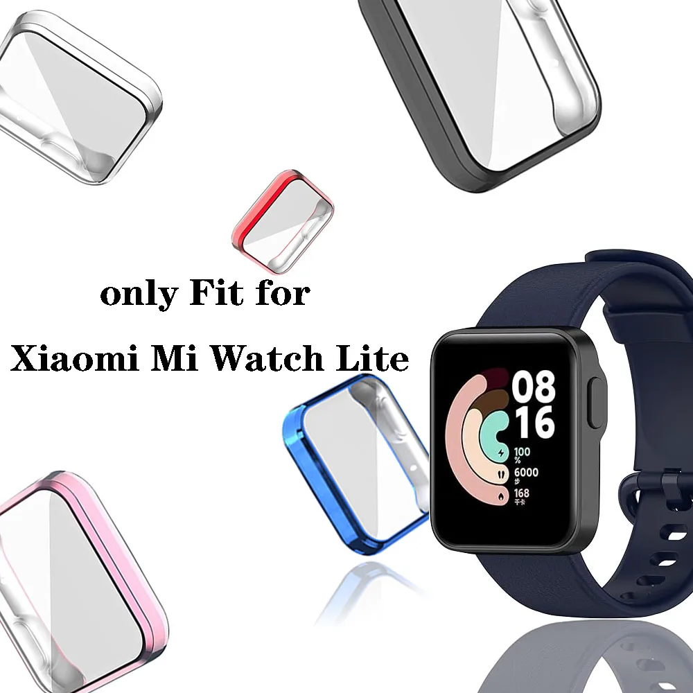 Защитный чехол для экрана, совместимый с часами Xiaomi Mi Watch Lite/Redmi, Мягкий бампер с покрытием из ТПУ, защитный чехол с полным покрытием.