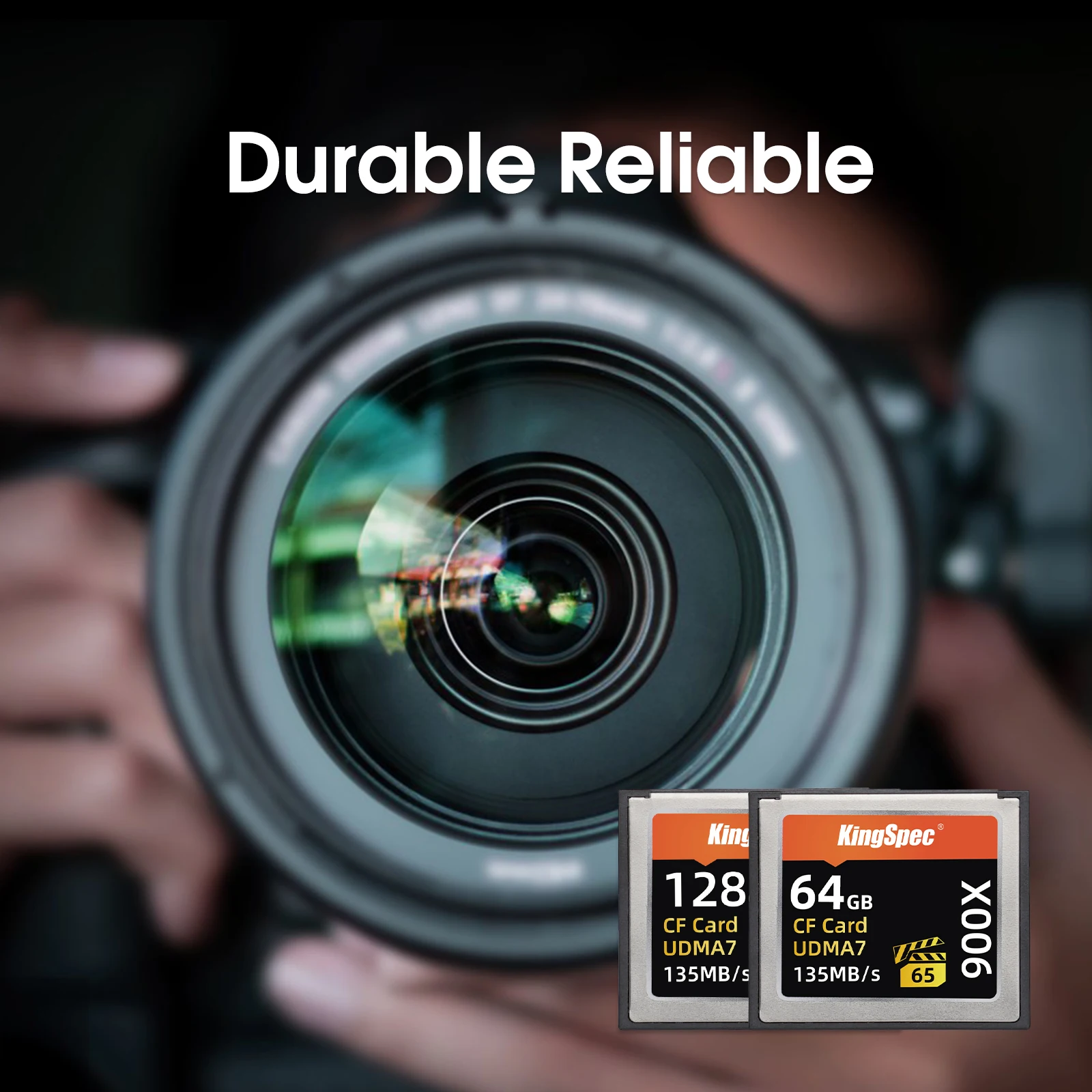 KingSpec 고속 전문 CF 메모리 카드, DSLR 카메라 HD 3D 비디오용 133X 컴팩트 플래시, 64GB CF, 128GB, 256GB