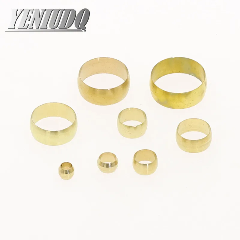 10pc Brass Double taper ferrule 4 6 8 10 12 14 20mm OD Compression Sleeve seal ring fittings Tube centralized lubrication system