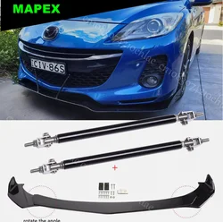 For Mazda 2 3 5 6 CX-3 CX5 CX-7 Front Bumper Lip Spoiler Splitters + Strut Rods