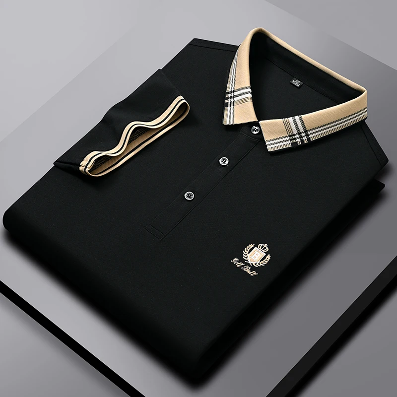 

Luxury brand logo embroidered polo shirt men's short sleeved T-shirt 2023 summer fashion business casual high-end Paul shirt Men
