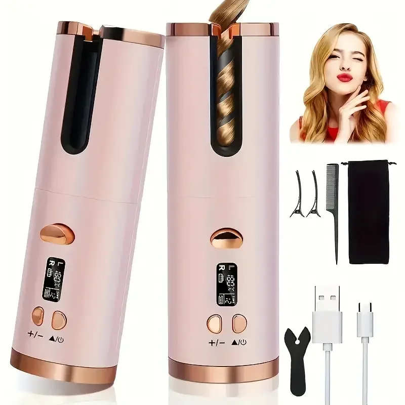 Portable USB Curling Iron Anti-tangling Thermostat Intelligent Wireless Curling Iron Lazy Curler  6-speed Hair styling Tool