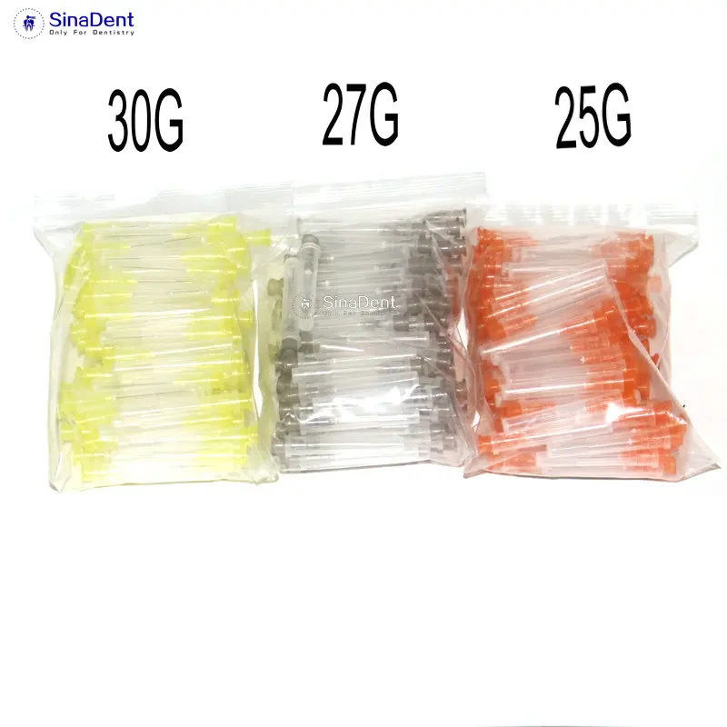 100pcs/Bag Dental Endo Irrigation Needle Tips 27G 30G Single Vent Side Vent Yellow Orange Grey for irrigation of Root canals