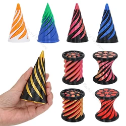 Funny 3D Printed Spiral Cone Toy Impossible Pyramid Passthrough Sculpture Pass Through Pyramid Toy Mini Vortex Thread Illusion