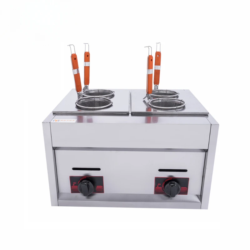 Stainless Steel Cooker Pasta Cooking Machine 220V 4 Hole 10+10L 6+6L Pasta Cooker Noodle Boiler