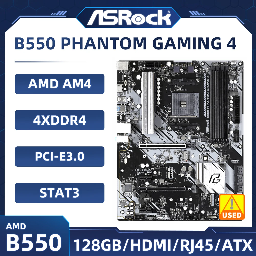 fantasma gaming motherboard soquete am4 ddr4 128gb suporta ryzen 5600x 3200g 5700 3600 atx b550 asus b550 01