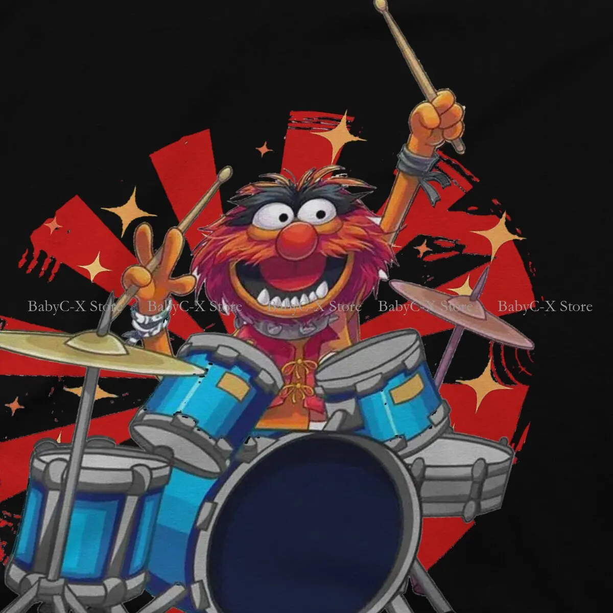 Fraggle Rock Children Cartoon Polyester TShirt for Men ANIMAL DRUMMER THE MUPPETS SHOW Soft Leisure Sweatshirts T Shirt