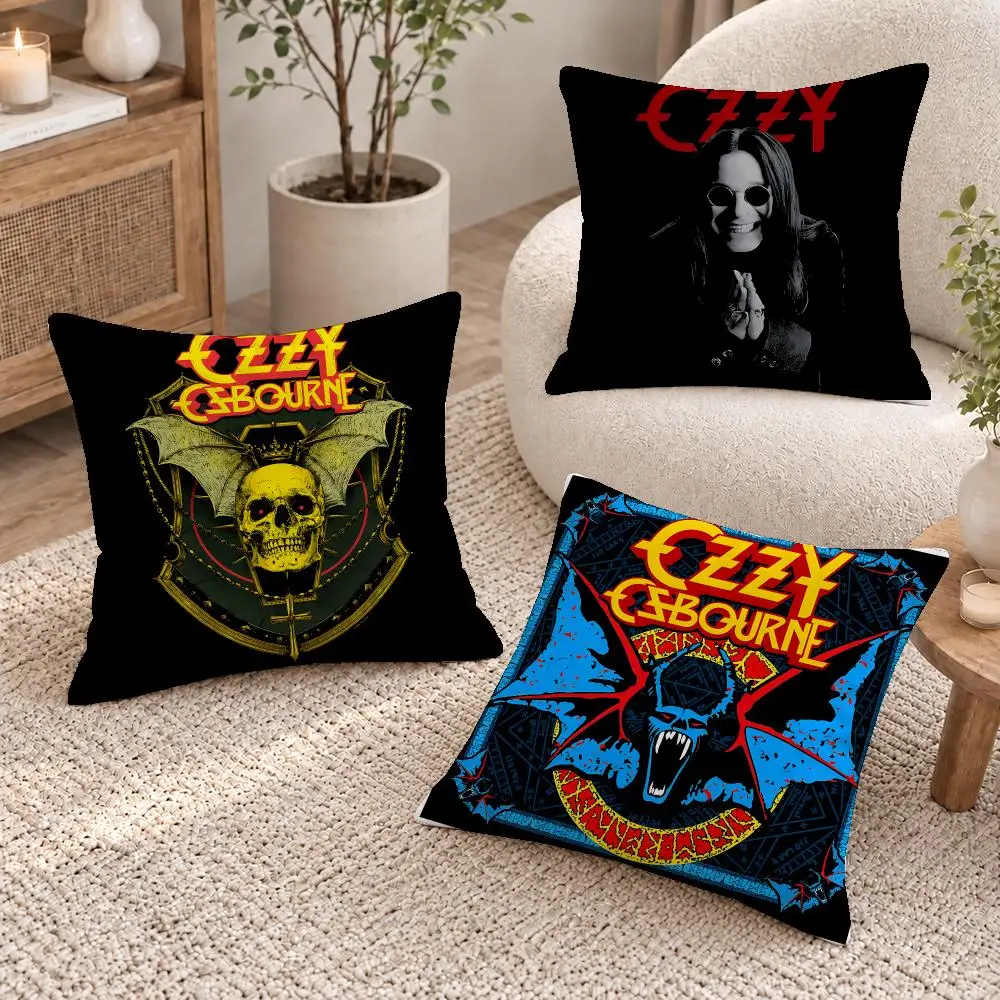 Dark Singer Ozzy Osbourne Cushion Cover Short Plush Pillow Cover, Washable Wrinkle-Resistant for Sofa Bedroom Decor Gift