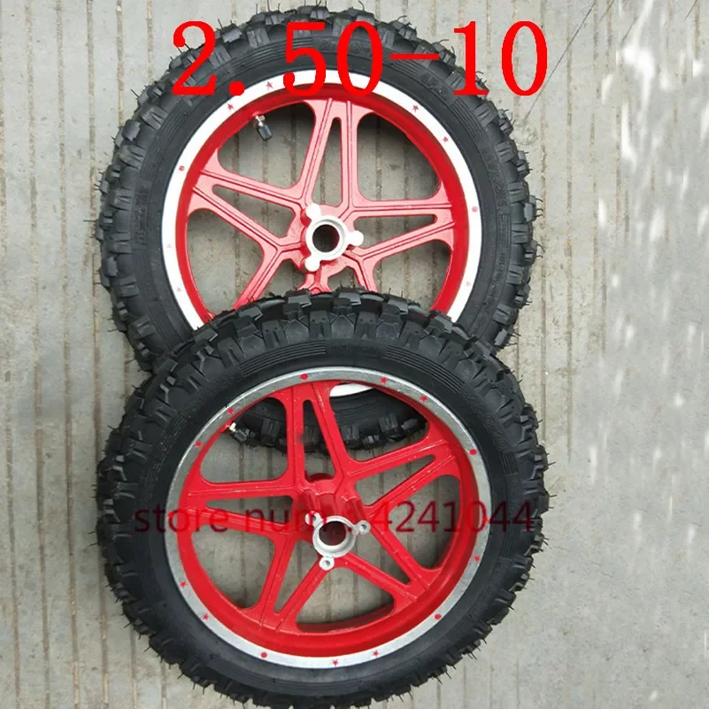 10\'\'Mini Dirt Bike Knobby Tire wheels 2.50-10 Front or Rear rims & tyre  Off Road Motocross mini motorrad child