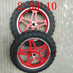 10''Mini Dirt Bike Knobby Tire wheels 2.50-10 Front or Rear rims & tyre  Off Road Motocross mini motorrad child