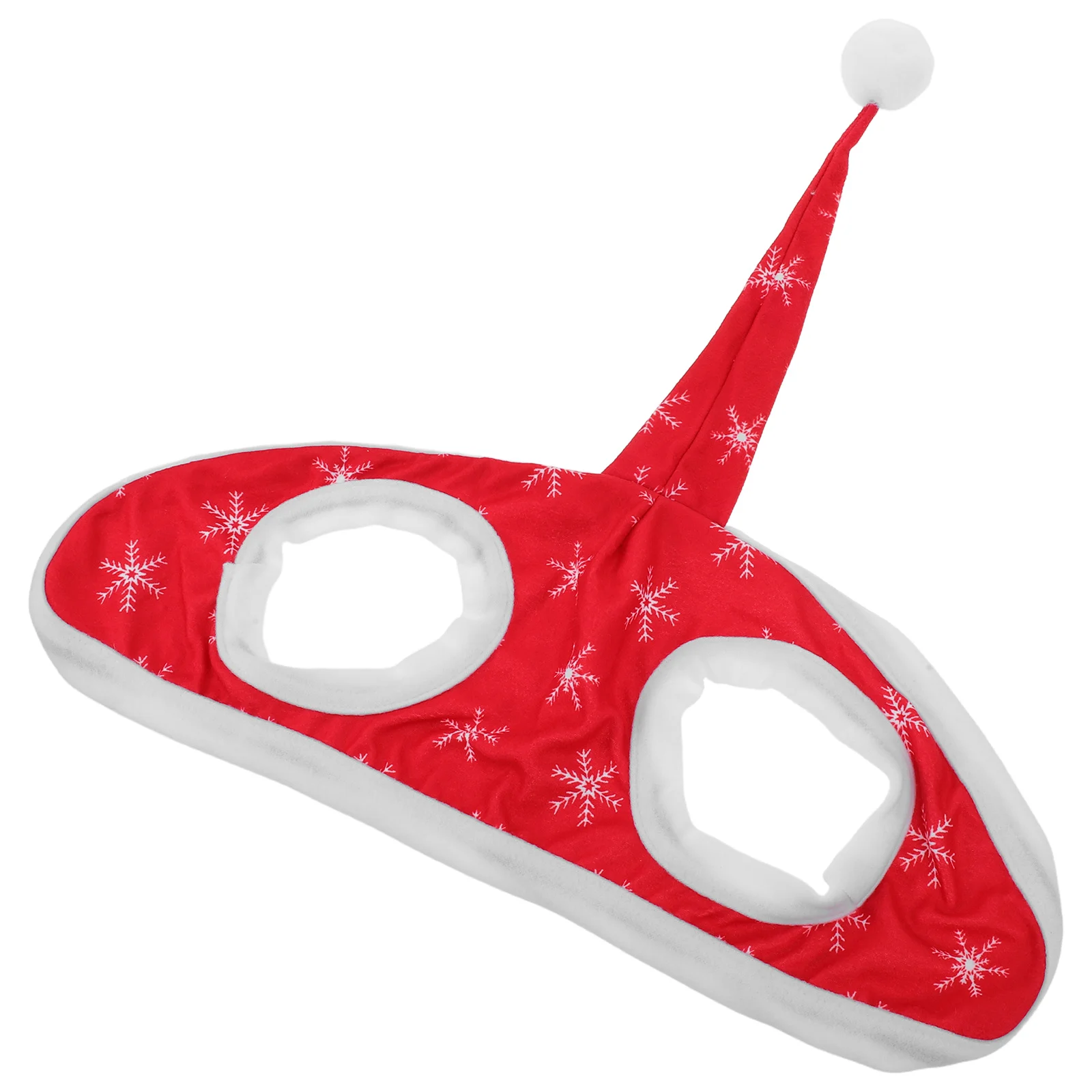 

Equine Christmas Hat Red Snowflake Design Holiday Party Decoration Headpiece Warm Fleece Fit for Parades Photoshoots Winter