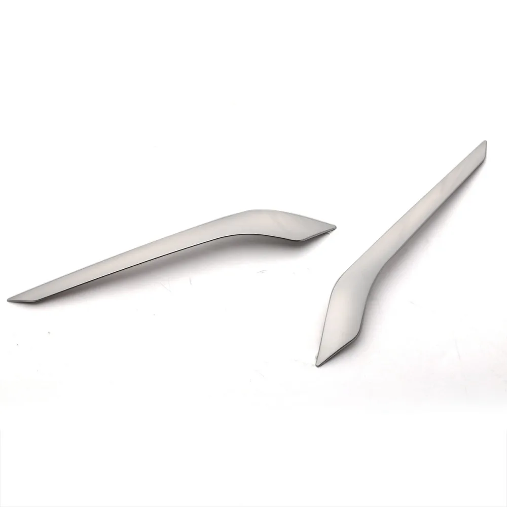 2 قطعة شعار السيارة الأمامي شريط الكسوة السفلي لتويوتا كامري 70 2017 الفولاذ المقاوم للصدأ الكروم اكسسوارات السيارات التصميم حامي ملصقات #6