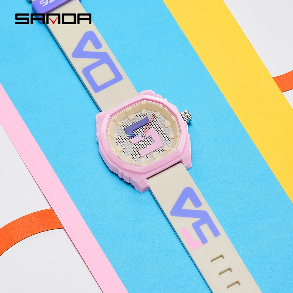 SANDA Original Design Womens Mens Watches Top Brand Luxury Sports Silicone Waterproof 50M Quartz Watch Men Relogio Masculino