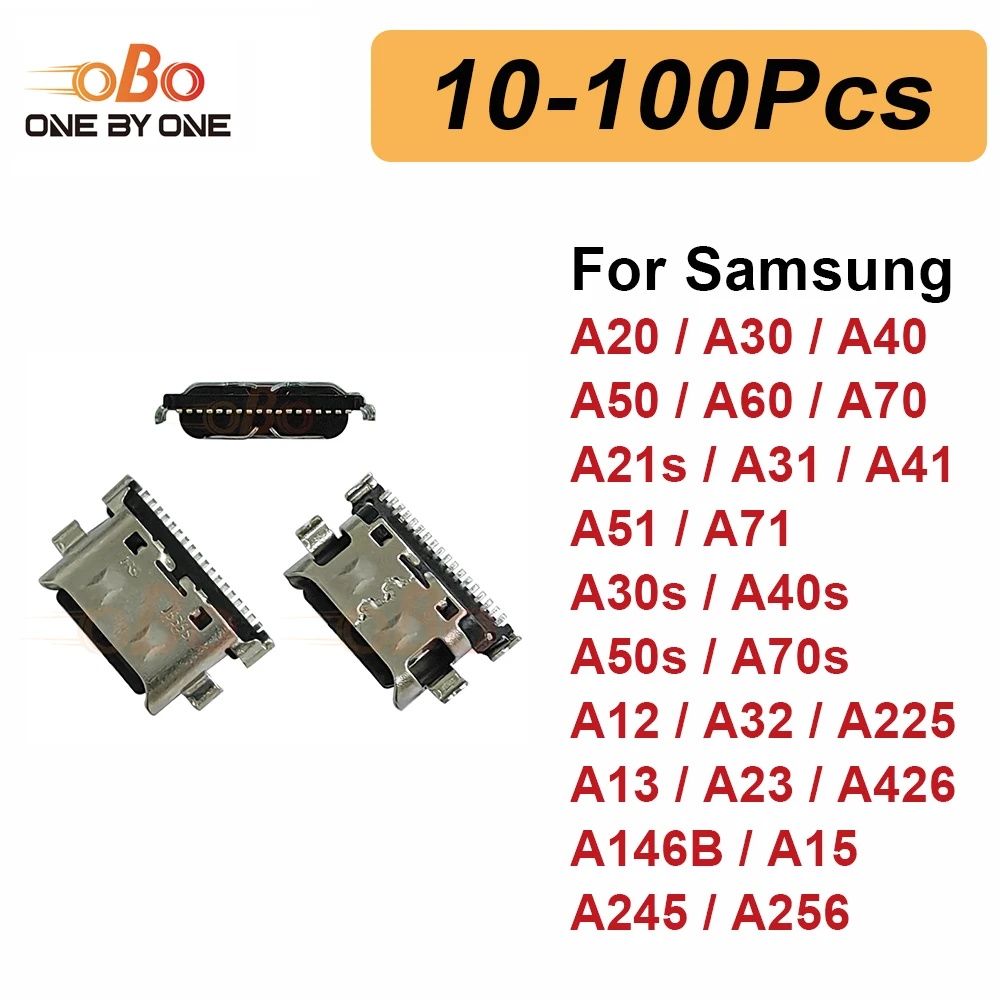 10-100Pcs Charging Port Dock Plug For Samsung A20 A30 A40 A50 A60 A70 A12 A32 A13 A23 A15 USB Charger Connector Socket Repair