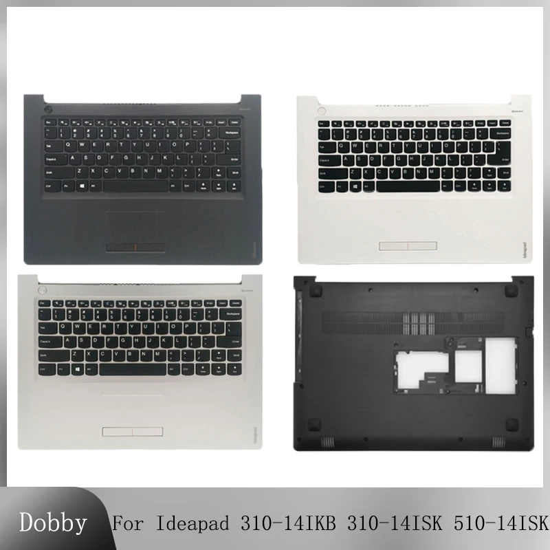 

New For Lenovo Ideapad 310-14IKB 310-14ISK 510-14ISK Laptop Bottom Case Accessories Palmrest with Keyboard Black Silvery White