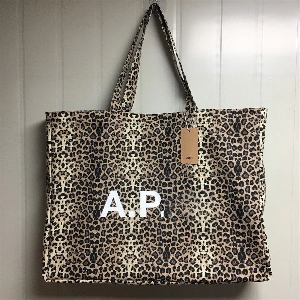 

AP повседневная парусиновая женская сумка через плечо большой вместимости с леопардовым принтом женская ретро, дорожная сумка сумка