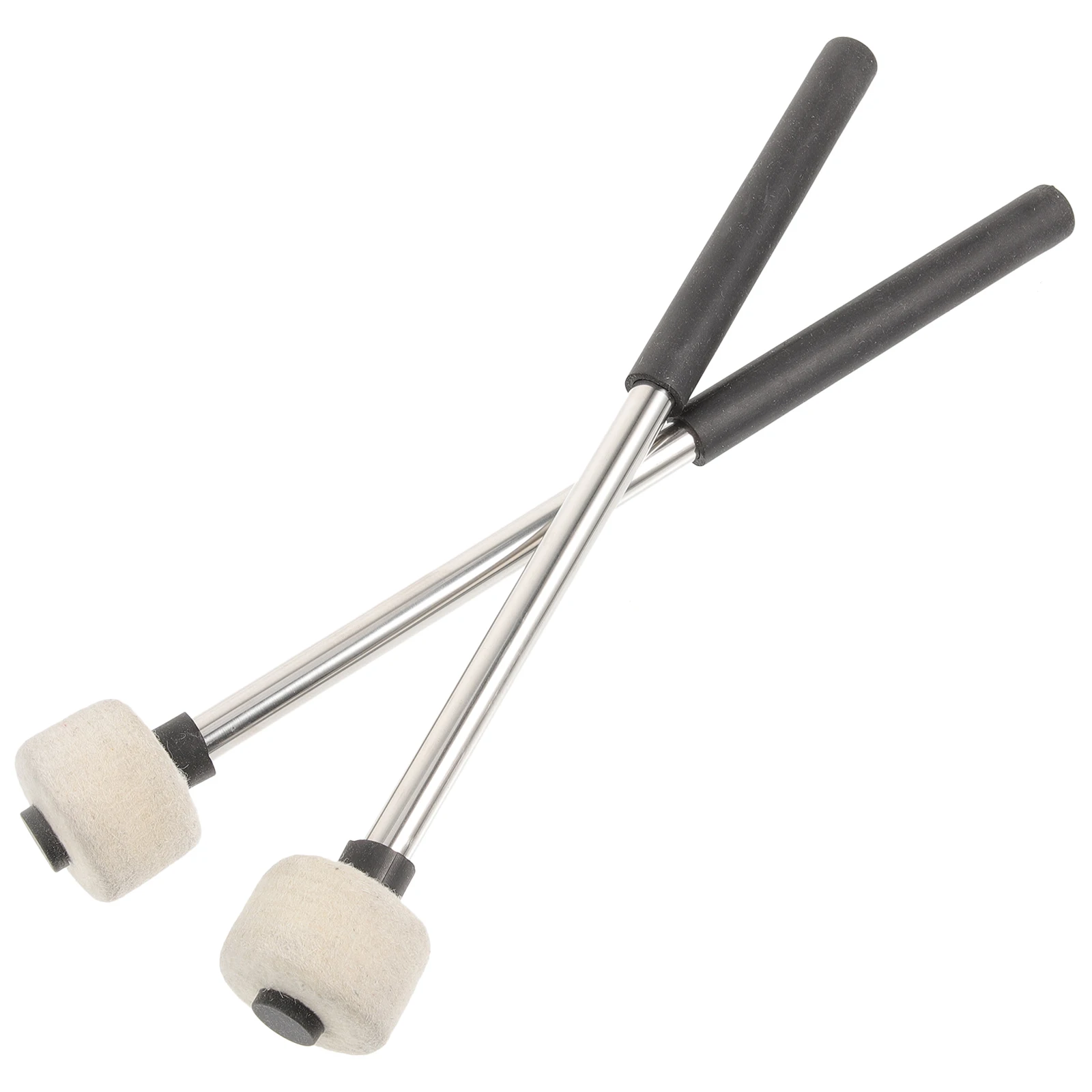 

2pcs StainlessSteel Drumsticks FeltHead Percussion Instrument SafeDrum BeginnerProfessional Musical Sticks Band