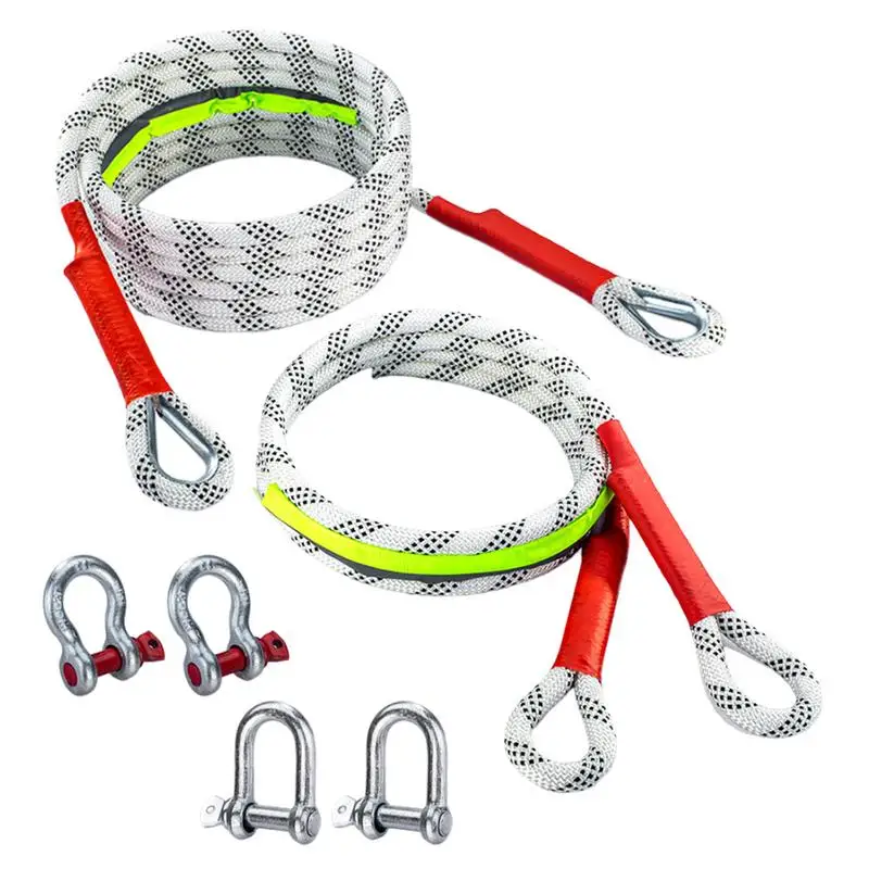 Kinetic Recovery Ropes Trailer Rope Great Elongation Towing Strap Recovery Ropes with 2 Steel Release Buckles for Cars SUVs