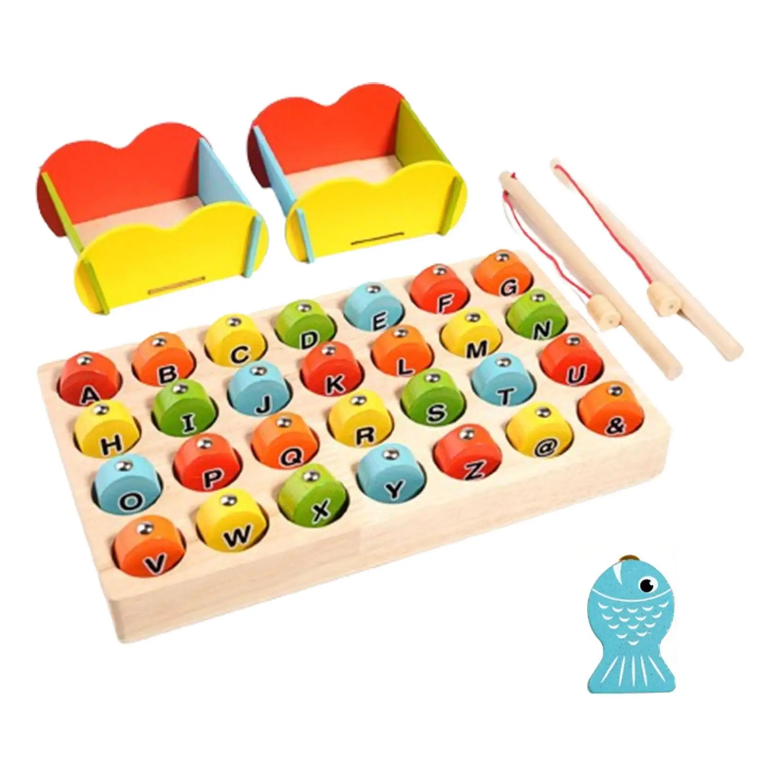Jeu de pêche magnétique en bois Montessori, jouet pour développer les capacités pratiques, développer la motricité, la reconnaissance des couleurs, jeu de pêche en bois, cadeau