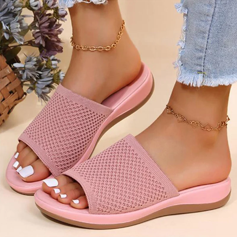 Women Sandals Elastic Force Slippers For Summer Shoes Women Flat Sandals Lightweight Summer Sandals Women's Footwear Female