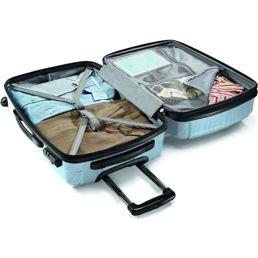 Carry-On Spinner Luggage with Hardside, Ice Blue, 20-Inch, Lightweight and Durable for Travel
