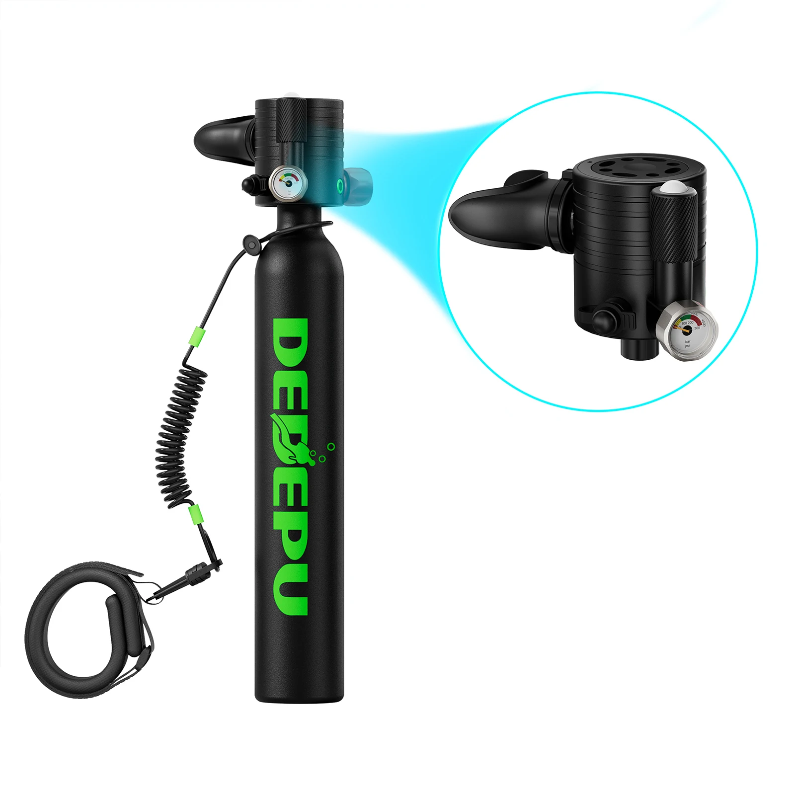 DEDEPU 0.5L High-Pressure Aluminum 2PCS Diving Tank Set - Manual Pump,5-10 Min