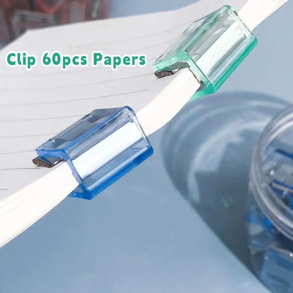 Simple Morandi Color Letter Paper Clip Transparent Multi-function Test Paper File Folder Plastic Corner Clip School Office