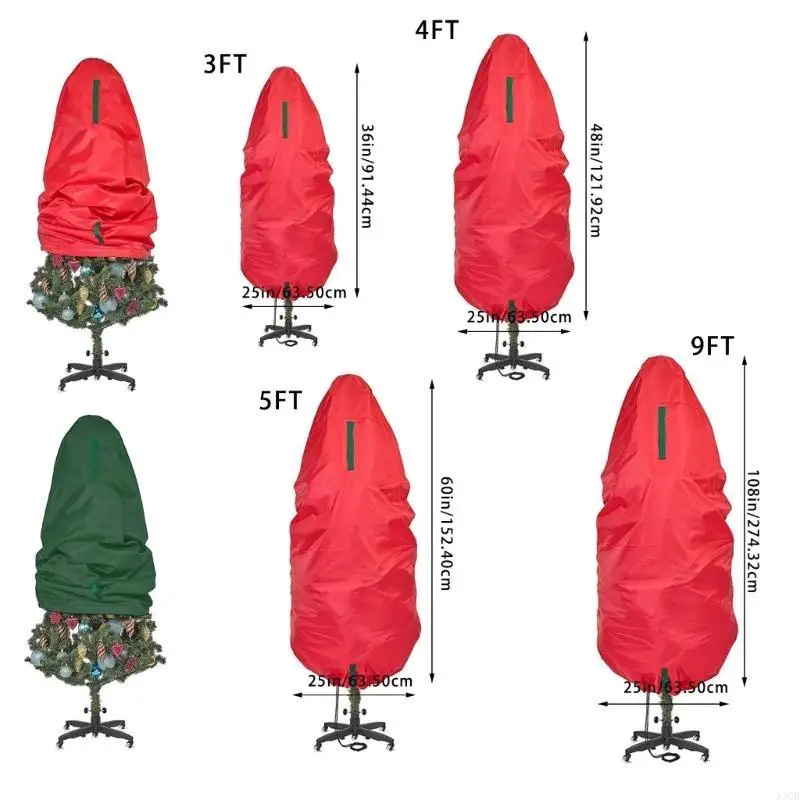 2025 Storage Vertical Christmas Tree Bag, Waterproof and Resistant Protective Cover, Portable Design for 36x25 Inch