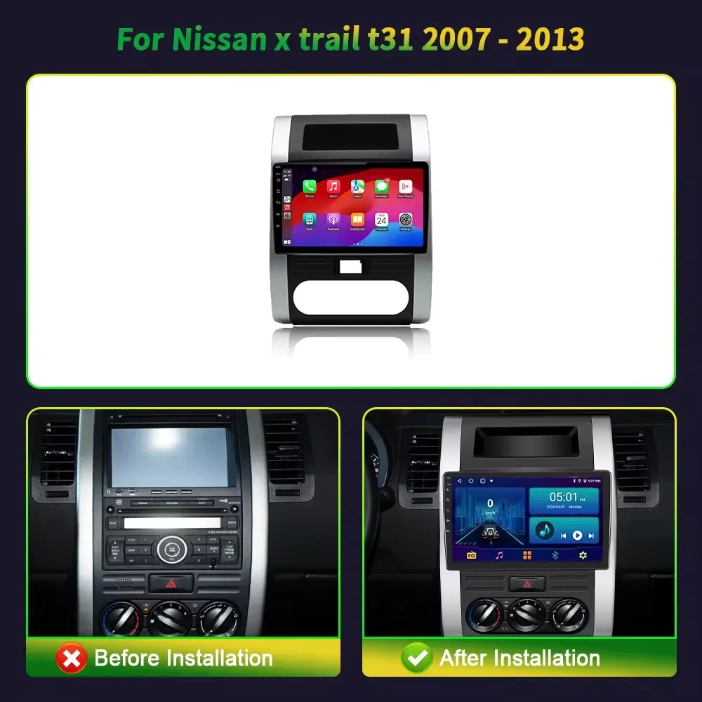 أندرويد 15 لنيسان X-Trail X - Trail X Trail 2 T31 2007 - 2015 راديو السيارة الوسائط المتعددة مشغل فيديو الملاحة ستيريو GPS No 2di