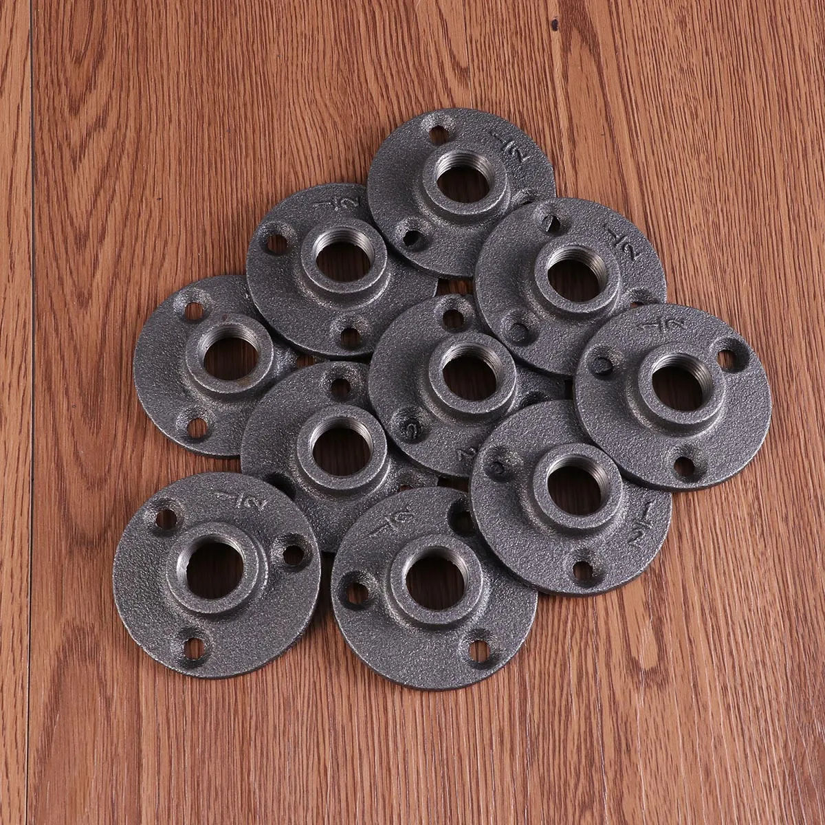 

10pcs 20Mm Malleable Iron Threaded Floor Flange Wall Mounted Pipe Fitting For Industrial Furniture Shelf Frame Kitchen Fixture