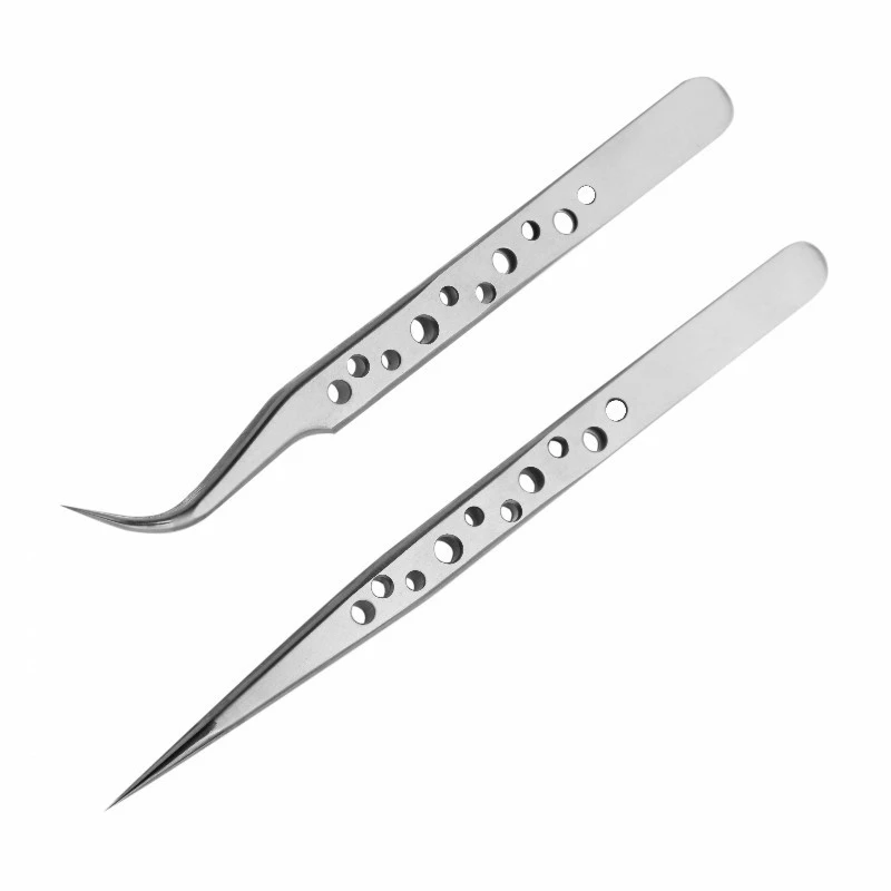 Electronics Industrial Tweezers Anti-static Curved Straight Tip Precision Stainless Forceps Phone Repair Hand Tools Sets