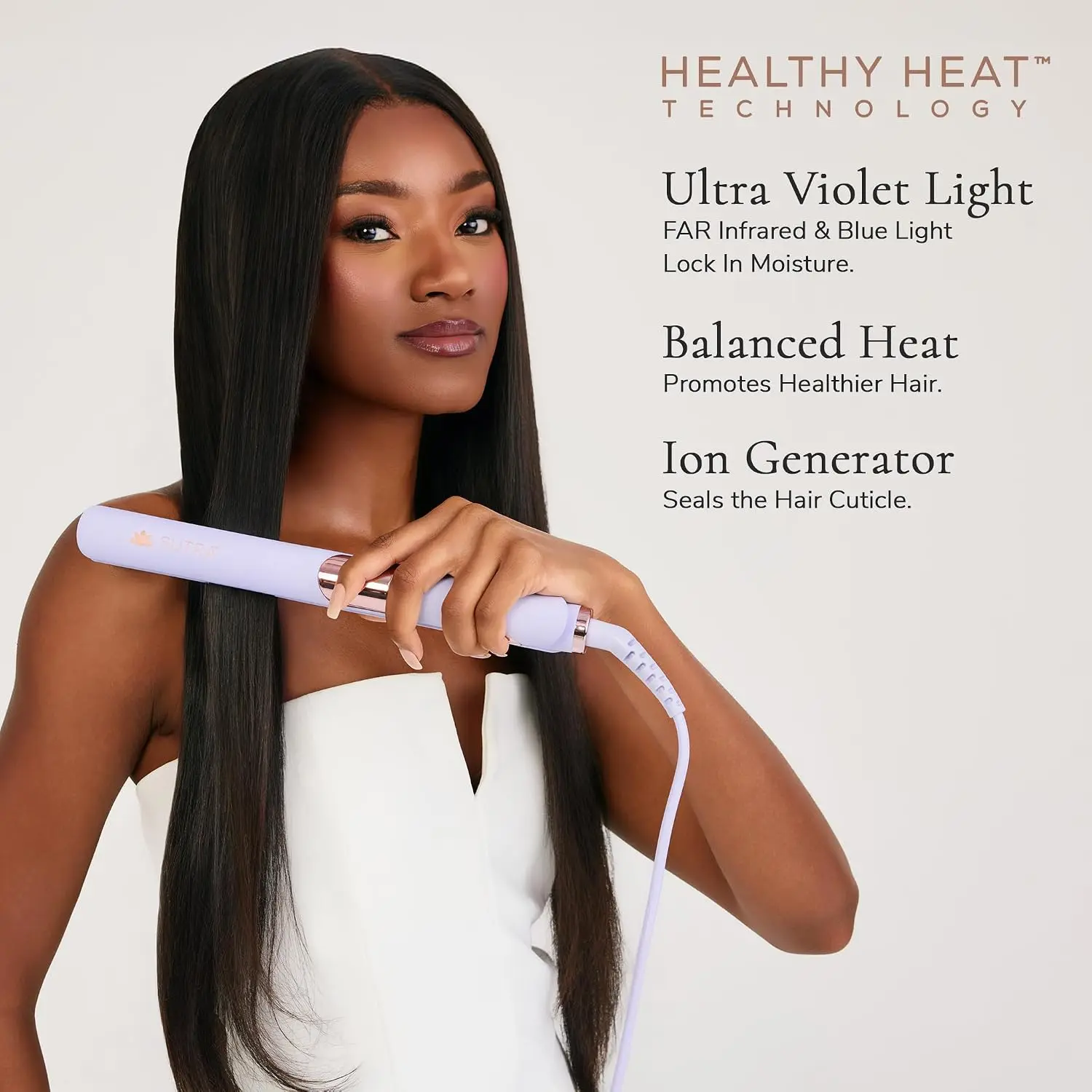 1-Inch Ceramic Flat Iron with Infrared Technology, Ultra Violet