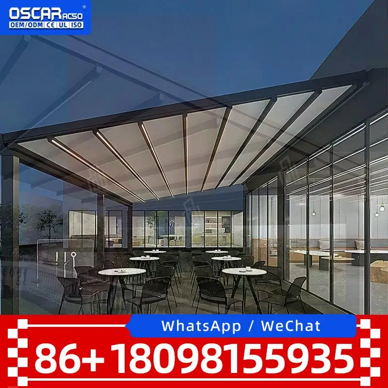 Outdoor Telescopic Pool Enclosures Retractable Pool Roofing Covers Polycarbonate Aluminium Structures for Backyard Villa Resort