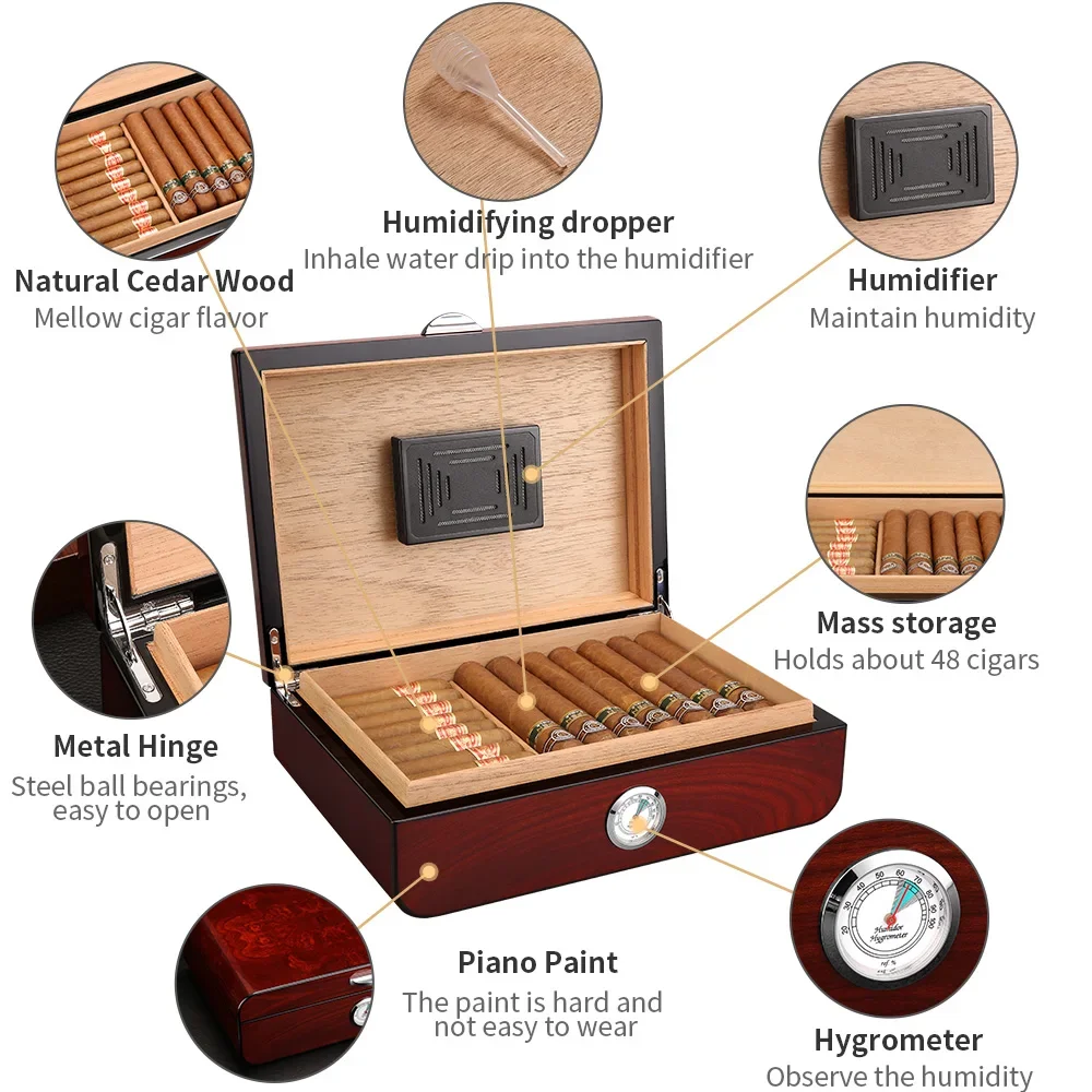 Portable Humidor for Cigar Travel Humidors Cigars Accesories Cigar Box Humidifier Accessories Cases Professional Lighters Home