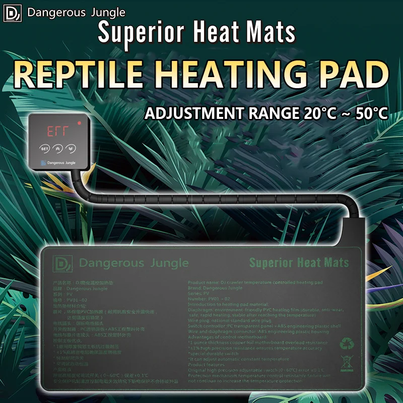 Reptiles Heat Mat 50W78W/98W Adjustable Pet Heating Warm Pads Turtle Snake Lizard Reptiles Temperature Controller Supplies