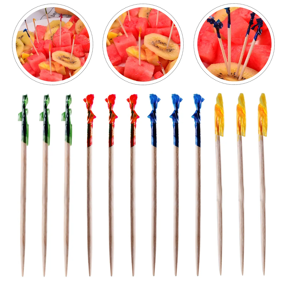 240 Pcs Disposable Fruit Stick Sandwich Sticks Food Picks Dessert Cocktail Party Supplies Appetizer Sushi Colorful