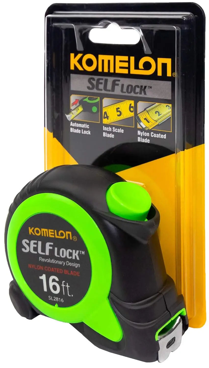 16-Foot Self-Locking Tape Measure with 3/4-Inch Blade for Accurate Measurements