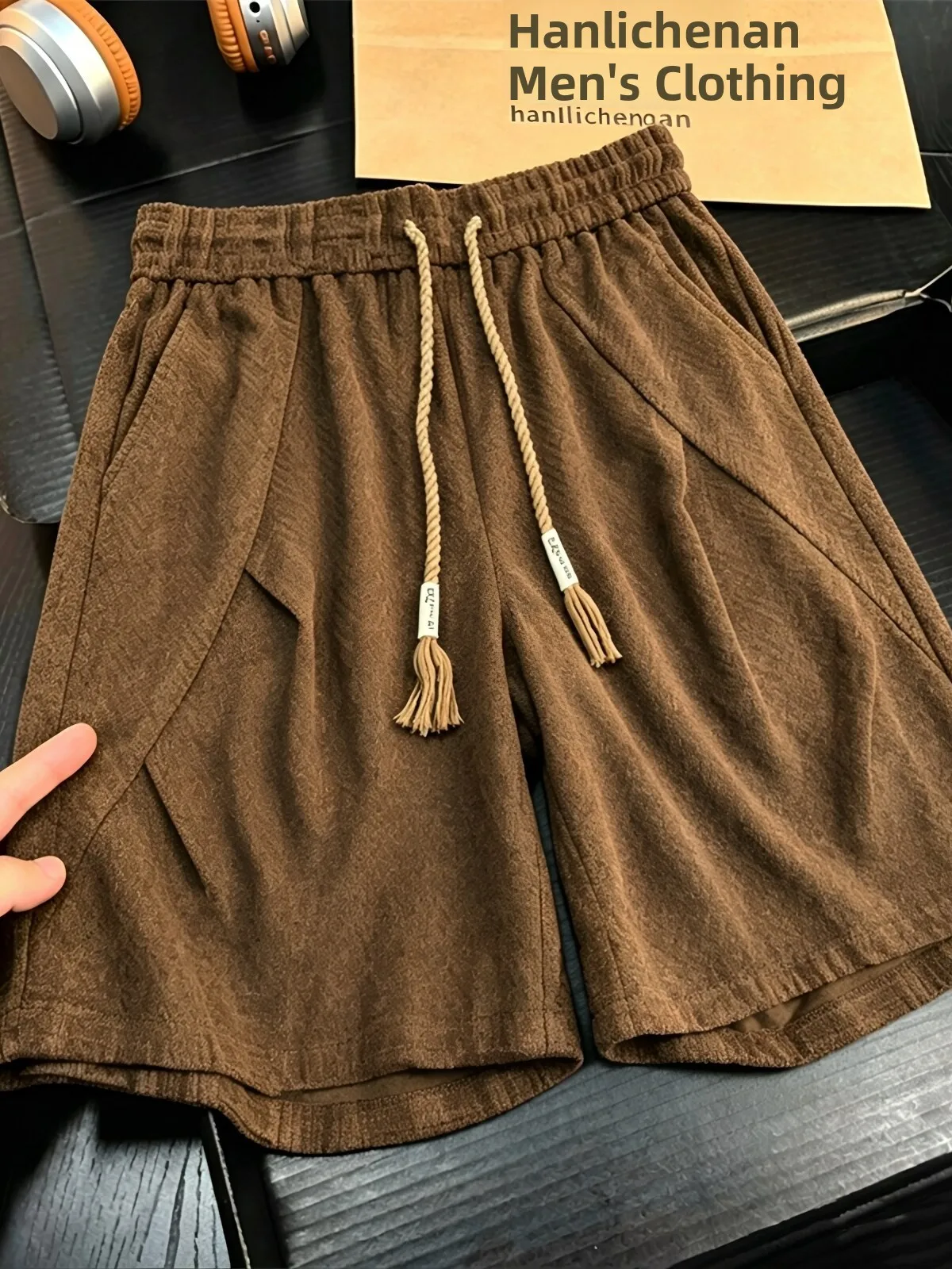 

American Style Pleated Workwear Shorts Men's Summer Cleanfit Folded Loose Sports Five-Pointed Pants Casual Straight Leg Trousers