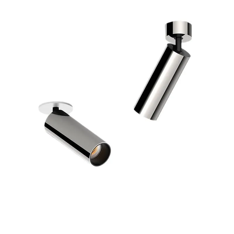 

Electroplated silver surface-mounted spotlights medium antique 360 adjustable angle wall washing painting stainless steel led