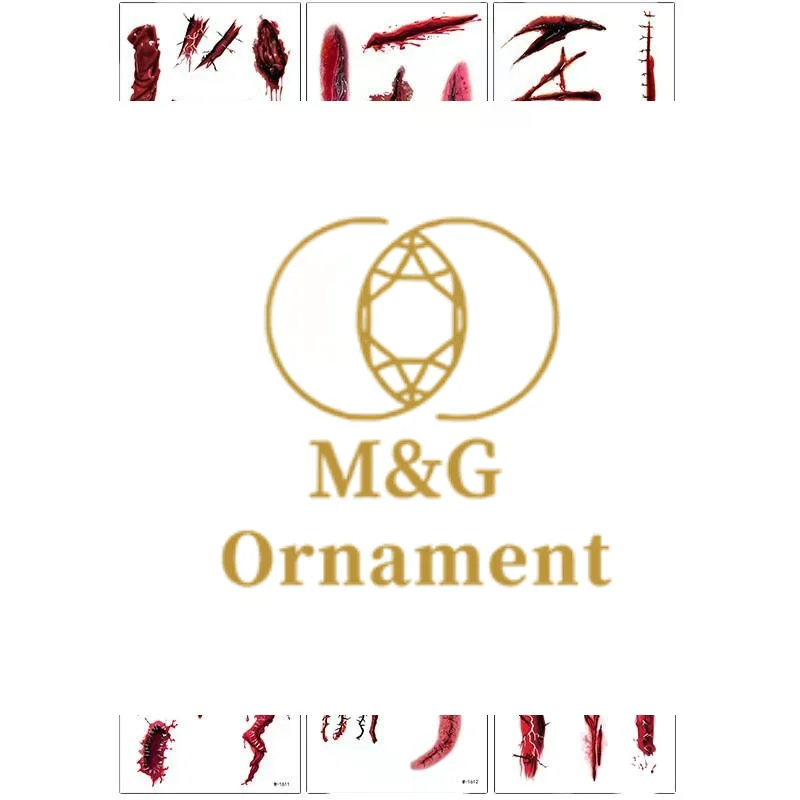 1 hoja de tatuajes de cicatrices de Halloween, pegatinas temporales para mancha de sangre, disfraz para heridas, celebración del Festival, maquillaje, tatuaje facial para brazo