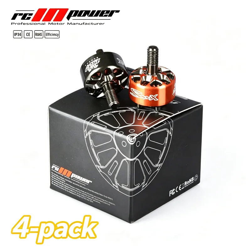 RCinpower SmooX 1507 Plus Brushless Motor, Multiple KV & 2 Colors Optional for 3-5 Inch Quad, 4PCS